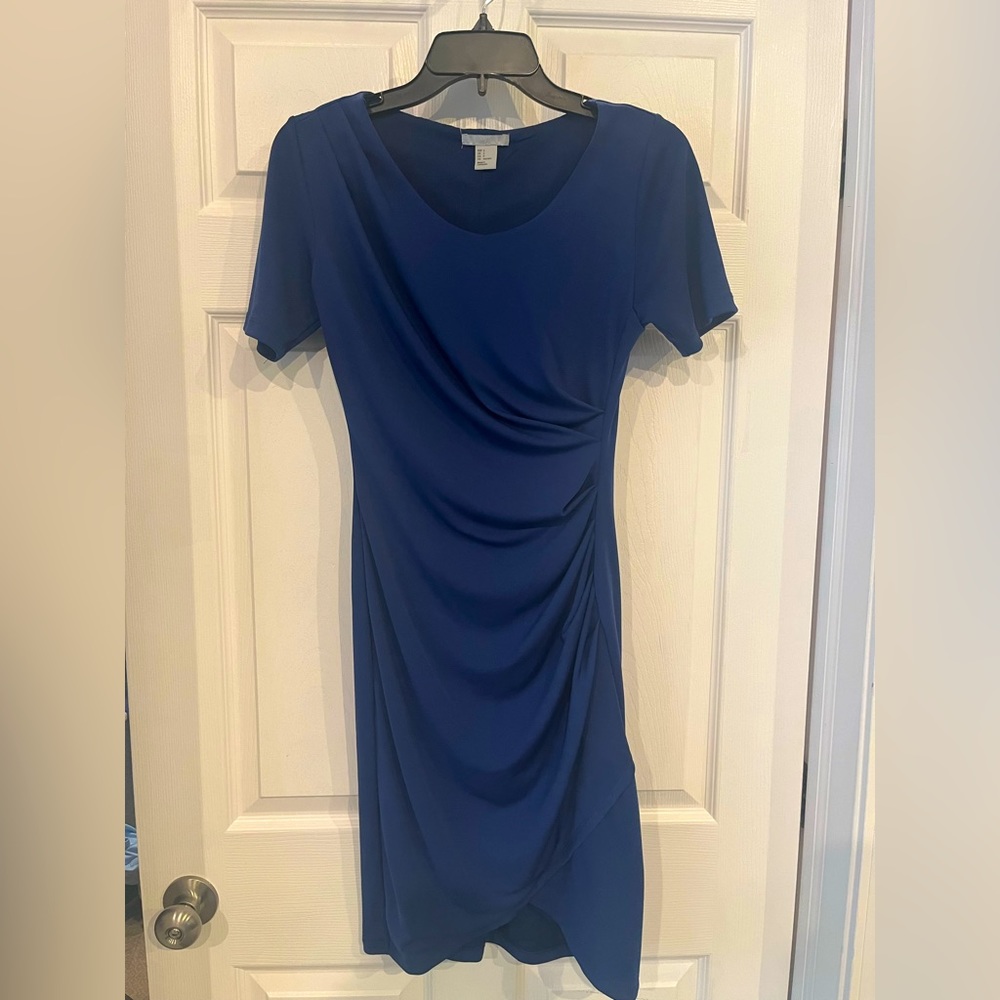 Blue shirt sleeve dress